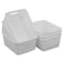 Vababa White Plastic Storage BasketsStorage Bins Pack for 6