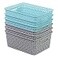 AnnkkyUS 6Pack Plastic Weave Rattan Basket Bin for Storage Small Baskets
