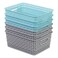 AnnkkyUS 6Pack Plastic Weave Rattan Basket Bin for Storage Small Baskets