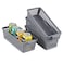 Anbers Gray Small Plastic Storage Basket Narrow Baskets for Desktop Organizing 4 Pack