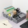 Anbers Gray Small Plastic Storage Basket Narrow Baskets for Desktop Organizing 4 Pack
