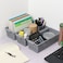 Anbers Gray Small Plastic Storage Basket Narrow Baskets for Desktop Organizing 4 Pack