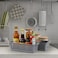 Anbers Gray Small Plastic Storage Basket Narrow Baskets for Desktop Organizing 4 Pack