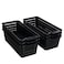 Bblina Slim Storage Baskets Small Plastic Organizing Bins Set of 6 Black