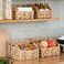 FairyHaus Wicker Baskets 2 Pack Natural Large Wicker Baskets for Storage Nesting Handwoven Water Hyacinth Wicker Baskets for Organizing with Builtin Handles 9L x 11W x 7H