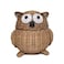 G6 Collection G6 COLLECTION Owl Rattan Storage Basket With Lid Decorative Home Decor Hand Woven Shelf Organizer Cute Handmade Handcrafted Gift Art Decoration Artwork Wicker Hoot Owl Large Brown