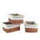 KINGWILLOW Wicker Storage Basket with Liner 3pcs Small Willow Rectangular Handmade Basket for Sundries neatening 3pcs
