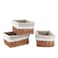 KINGWILLOW Wicker Storage Basket with Liner 3pcs Small Willow Rectangular Handmade Basket for Sundries neatening 3pcs
