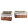 KINGWILLOW Wicker Storage Basket with Liner 3pcs Small Willow Rectangular Handmade Basket for Sundries neatening 3pcs
