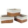 KINGWILLOW Wicker Storage Basket with Liner 3pcs Small Willow Rectangular Handmade Basket for Sundries neatening 3pcs