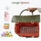 KOLWOVEN Rattan Storage Basket with Lid Mouse in a Box Small Doll House Decorative Hand Woven Shelf Organizer Cute Handmade Handcrafted Gift Decoration Artwork Wicker Moss Green