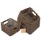 myHomeBody Wicker Storage Basket Storage Cubes Woven Baskets for Organizing Resin Wicker Set of 3 Rustic Brown
