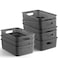 NETANY Plastic Storage Baskets 8 Pack Gray Durable Easy to Use Flexible MultiPurpose Ideal for Closets Cabinets Shelves Countertops