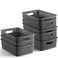 NETANY Plastic Storage Baskets 8 Pack Gray Durable Easy to Use Flexible MultiPurpose Ideal for Closets Cabinets Shelves Countertops