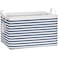 Sea Team 2Pack Collapsible Canvas Fabric Storage Basket with Handles Rectangle Waterproof Storage Bin Box Cube Foldable Shelf Basket Closet Organizer 165 x 118 x 98 Inches Navy Stripe