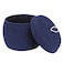 Sea Team Round Cotton Rope Storage Basket with Lid Decorative Woven Storage Bin Pot Caddy Organizer Container for Snacks Towels Plants 10 x 75 Inches Small Dark Blue