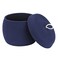 Sea Team Round Cotton Rope Storage Basket with Lid Decorative Woven Storage Bin Pot Caddy Organizer Container for Snacks Towels Plants 10 x 75 Inches Small Dark Blue