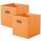 ShellKingdom Storage Bins Foldable Fabric Storage Cubes And Cloth Storage Organizer Drawer with Metal Handle For Closet And Toys 11 X 105 X 105 INCH 2 Pack Orange