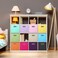 ShellKingdom Storage Bins Foldable Fabric Storage Cubes And Cloth Storage Organizer Drawer with Metal Handle For Closet And Toys 11 X 105 X 105 INCH 2 Pack Orange