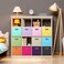 ShellKingdom Storage Bins Foldable Fabric Storage Cubes And Cloth Storage Organizer Drawer with Metal Handle For Closet And Toys 11 X 105 X 105 INCH 2 Pack Orange