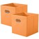 ShellKingdom Storage Bins Foldable Fabric Storage Cubes And Cloth Storage Organizer Drawer with Metal Handle For Closet And Toys 11 X 105 X 105 INCH 2 Pack Orange