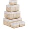 Vagusicc Wicker Storage Baskets 6 Pack Baskets for Organizing Wicker Basket with Handle Rectangular Basket for Storage Shelves Cube Storage Bins for ClosetClothesDresser Beige