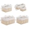 Vagusicc Wicker Storage Baskets 6 Pack Baskets for Organizing Wicker Basket with Handle Rectangular Basket for Storage Shelves Cube Storage Bins for ClosetClothesDresser Beige