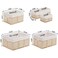 Vagusicc Wicker Storage Baskets 6 Pack Baskets for Organizing Wicker Basket with Handle Rectangular Basket for Storage Shelves Cube Storage Bins for ClosetClothesDresser Beige