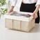 Vagusicc Wicker Storage Baskets 6 Pack Baskets for Organizing Wicker Basket with Handle Rectangular Basket for Storage Shelves Cube Storage Bins for ClosetClothesDresser Beige