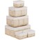 Vagusicc Wicker Storage Baskets 6 Pack Baskets for Organizing Wicker Basket with Handle Rectangular Basket for Storage Shelves Cube Storage Bins for ClosetClothesDresser Beige