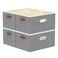 Yawinhe Foldable Storage Baskets for Shelves Fabric Closet Organizers Bins with 3 Handles Cubes for Clothes Grey 15Lx98Wx83H 4Pack