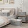 Yawinhe Foldable Storage Baskets for Shelves Fabric Closet Organizers Bins with 3 Handles Cubes for Clothes Grey 15Lx98Wx83H 4Pack