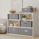 Yawinhe Foldable Storage Baskets for Shelves Fabric Closet Organizers Bins with 3 Handles Cubes for Clothes Grey 15Lx98Wx83H 4Pack