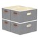 Yawinhe Foldable Storage Baskets for Shelves Fabric Closet Organizers Bins with 3 Handles Cubes for Clothes Grey 15Lx98Wx83H 4Pack