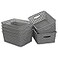 Morcte 6Pack Gray Plastic Storage Basket Plastic Woven Bin