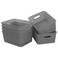 Morcte 6Pack Gray Plastic Storage Basket Plastic Woven Bin