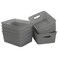 Morcte 6Pack Gray Plastic Storage Basket Plastic Woven Bin