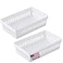 Tribello Plastic Bin Baskets for Organizing White Storage Tray Rectangle 9 x 6 x 2 Pack of 4 Made in USA