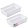 Tribello Plastic Bin Baskets for Organizing White Storage Tray Rectangle 9 x 6 x 2 Pack of 4 Made in USA
