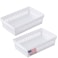 Tribello Plastic Bin Baskets for Organizing White Storage Tray Rectangle 9 x 6 x 2 Pack of 4 Made in USA