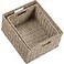 HOONEX Large Wicker Baskets for Storage Seagrass Baskets with Dual Handles Woven Set of 2 Natural