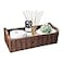 STOBSK Round Paper Rope Storage Basket Wicker for Organizing with Handle Decorative Bins Countertop Toilet Paper for Tank Top Small Set Brown