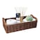STOBSK Round Paper Rope Storage Basket Wicker for Organizing with Handle Decorative Bins Countertop Toilet Paper for Tank Top Small Set Brown