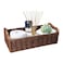 STOBSK Round Paper Rope Storage Basket Wicker for Organizing with Handle Decorative Bins Countertop Toilet Paper for Tank Top Small Set Brown