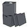 Sandmovie 11 Inches Gray Plastic Collapsible Storage Cubes Foldable Cube Organizer Storage Bin 4 Packs