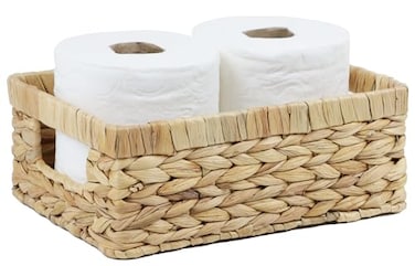 ORDELITE Wicker Baskets Baskets for Organizing Rattan Woven Basket for Storage Organizer Bins with Builtin Handles Storage Basket for Shelves Water Hyacinth Small