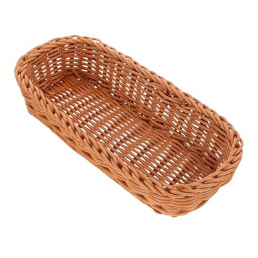 Angoily Wicker Silverware Organizer HandWoven Wicker Flatware Silverware Holder Kitchen Organizer Storage for Countertop Small Utensil Holders Party Table Spoon Knives Fork Flatware Candy Basket