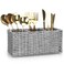 Ayiaren Grey Plastic Cutlery Silverware Holder Small Utensil Organizer Holders for Kitchen Counter Party Flatware Caddy Table Silverware Organizer Basket Spoon Knife Fork Holder Picnic Utensil Caddy