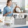 Ayiaren Grey Plastic Cutlery Silverware Holder Small Utensil Organizer Holders for Kitchen Counter Party Flatware Caddy Table Silverware Organizer Basket Spoon Knife Fork Holder Picnic Utensil Caddy