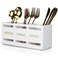 Ayiaren Wood Flatware Silverware Caddy White Cutlery Holder Kitchen Utensils Holder for Party Wooden Silverware Organizer for Countertop Knife Spoon and Fork Holder Table Utensil Caddy Organizer